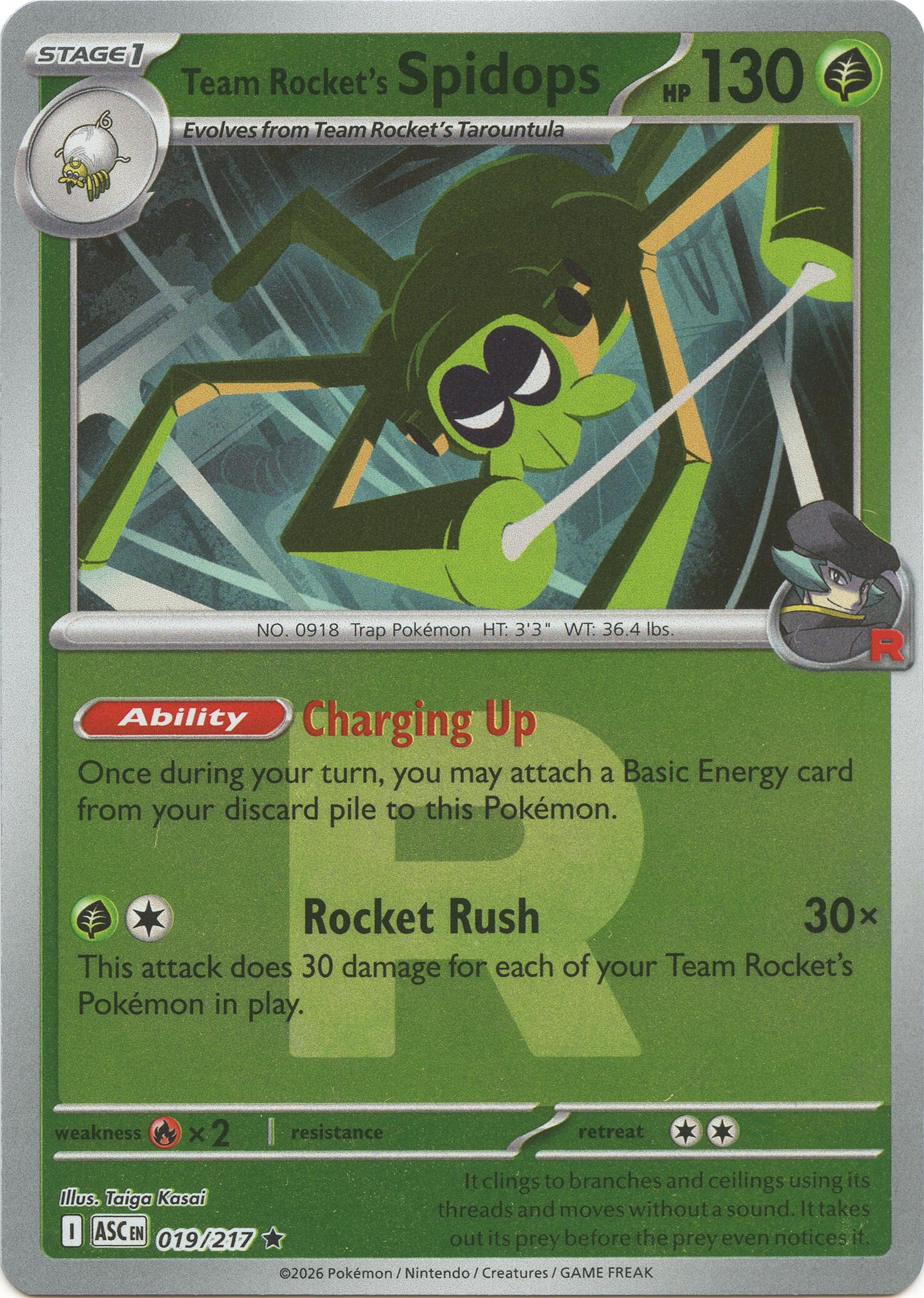 Team Rocket's Spidops (019/217) (Team Rocket) [Mega Evolution: Ascended Heroes] | Tabernacle Games