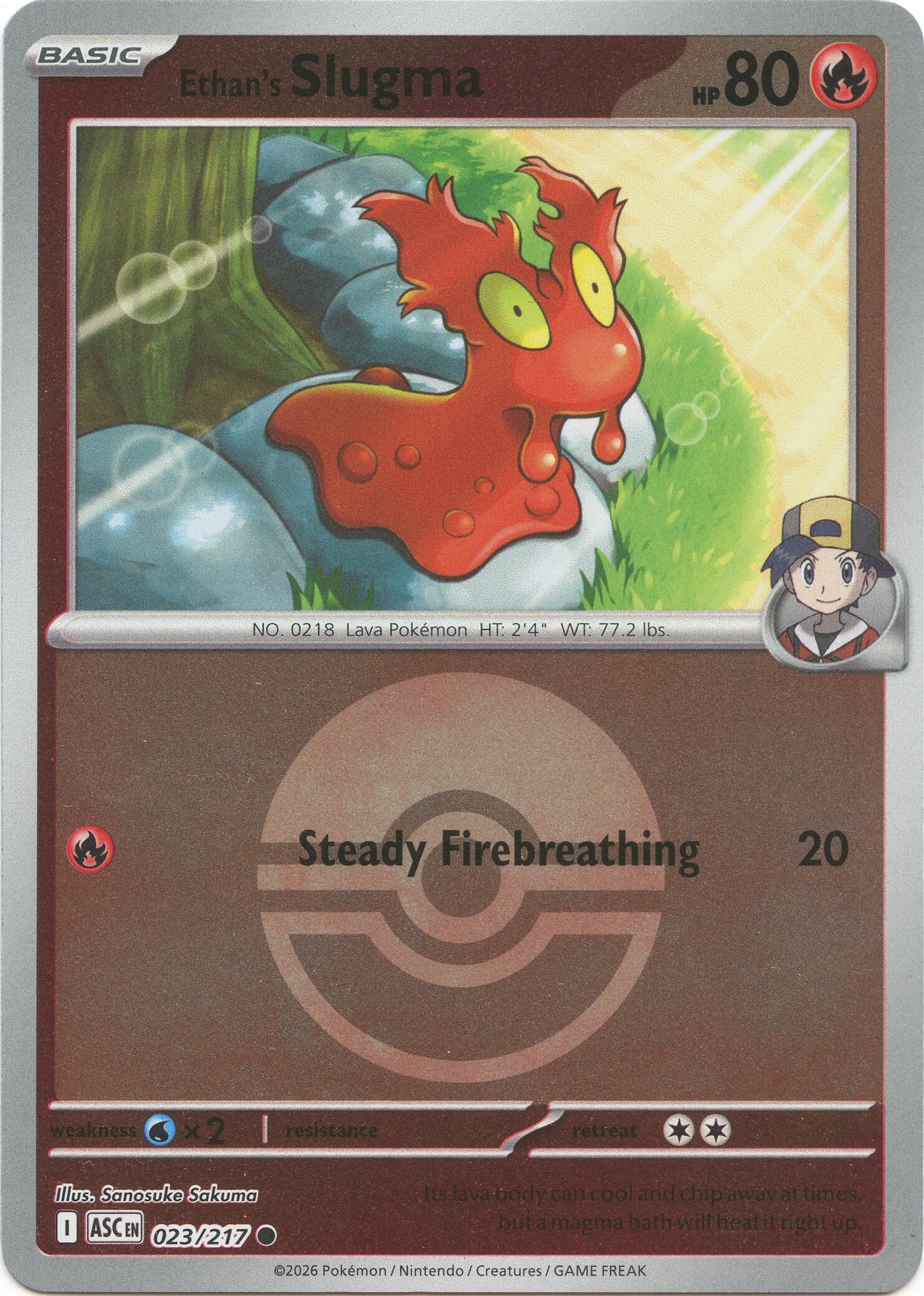 Ethan's Slugma (023/217) (Poke Ball) [Mega Evolution: Ascended Heroes] | Tabernacle Games