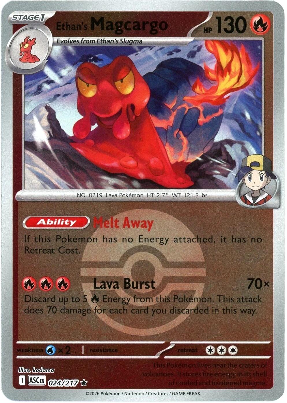 Ethan's Magcargo (024/217) (Poke Ball) [Mega Evolution: Ascended Heroes] | Tabernacle Games