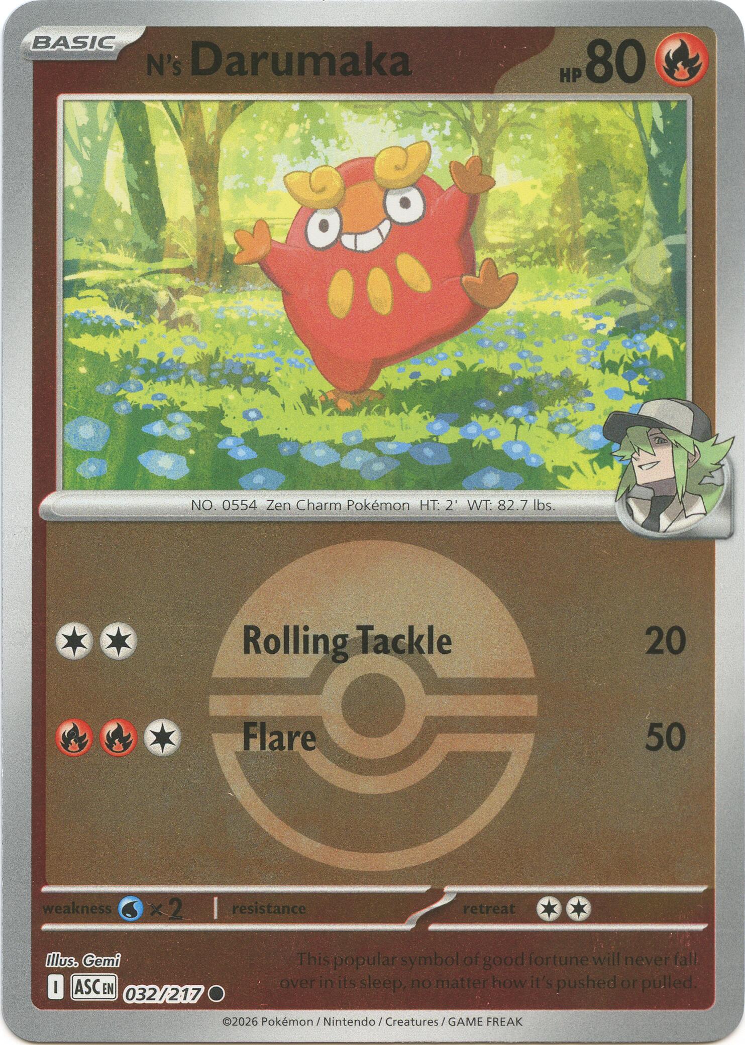 N's Darumaka (032/217) (Poke Ball) [Mega Evolution: Ascended Heroes] | Tabernacle Games