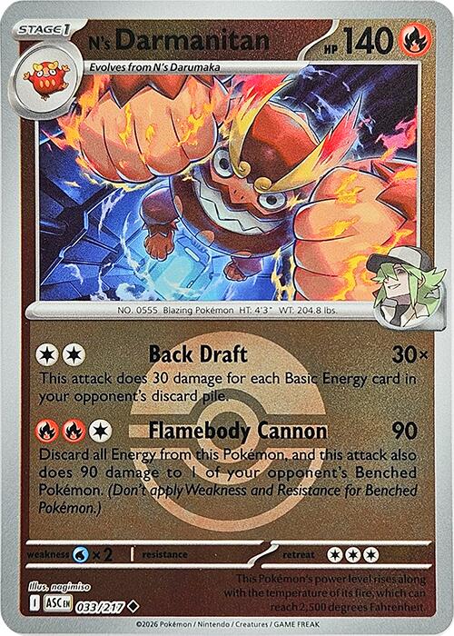 N's Darmanitan (033/217) (Poke Ball) [Mega Evolution: Ascended Heroes] | Tabernacle Games