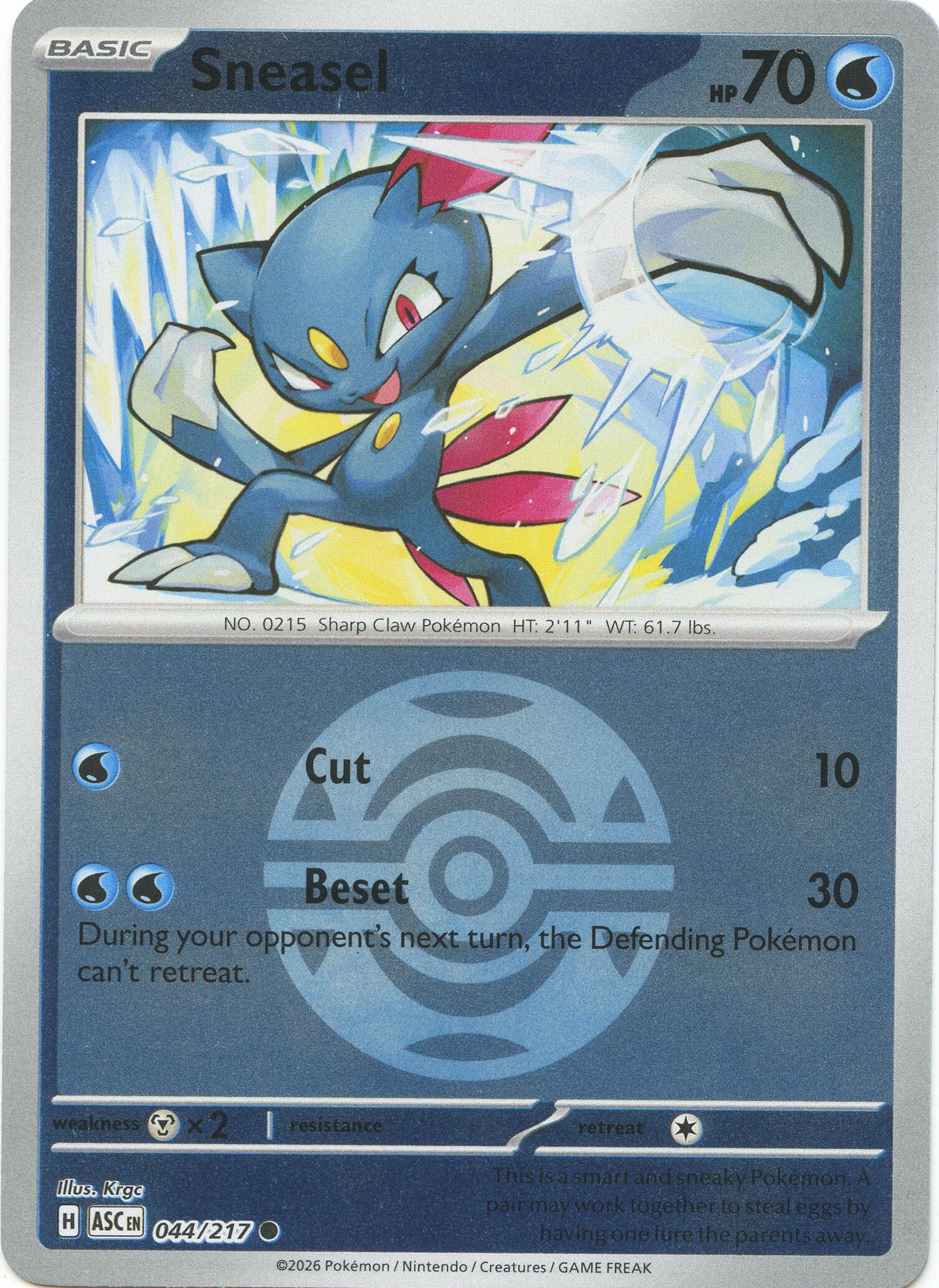 Sneasel (044/217) (Dusk Ball) [Mega Evolution: Ascended Heroes] | Tabernacle Games