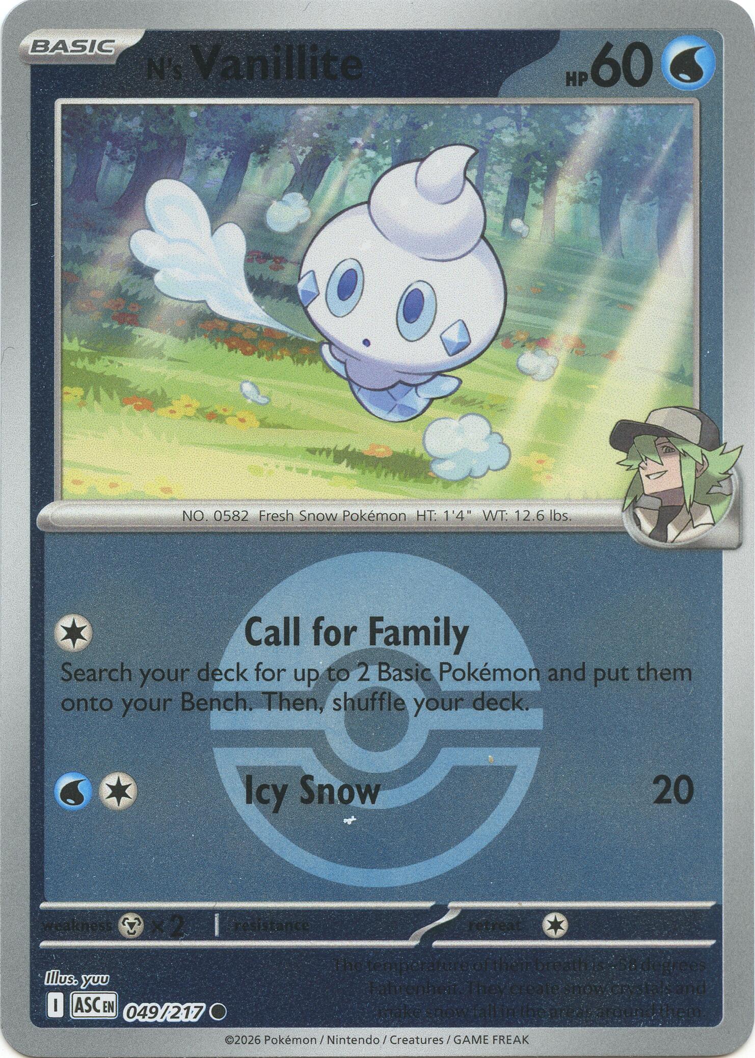 N's Vanillite (049/217) (Poke Ball) [Mega Evolution: Ascended Heroes] | Tabernacle Games
