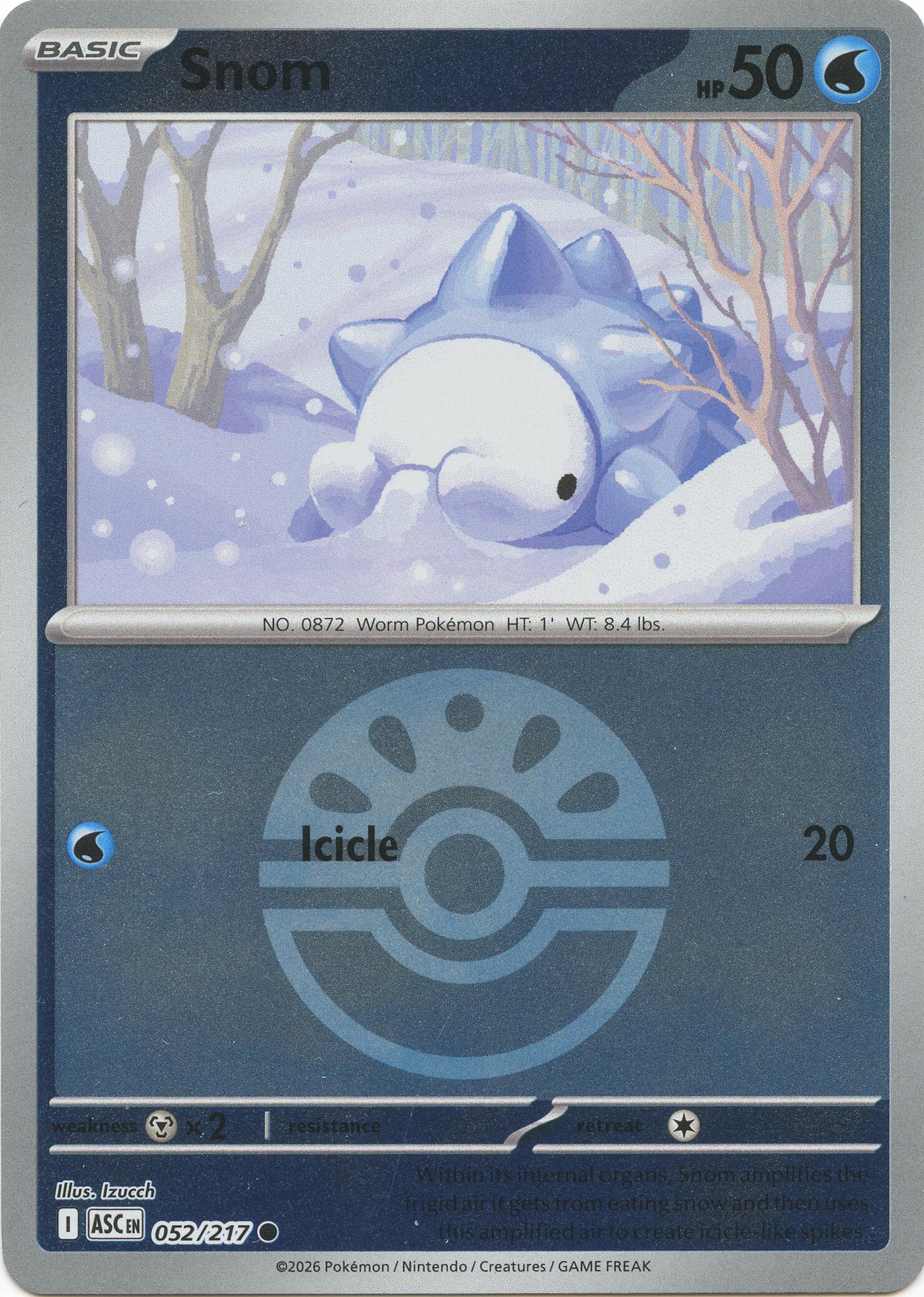 Snom (052/217) (Friend Ball) [Mega Evolution: Ascended Heroes] | Tabernacle Games