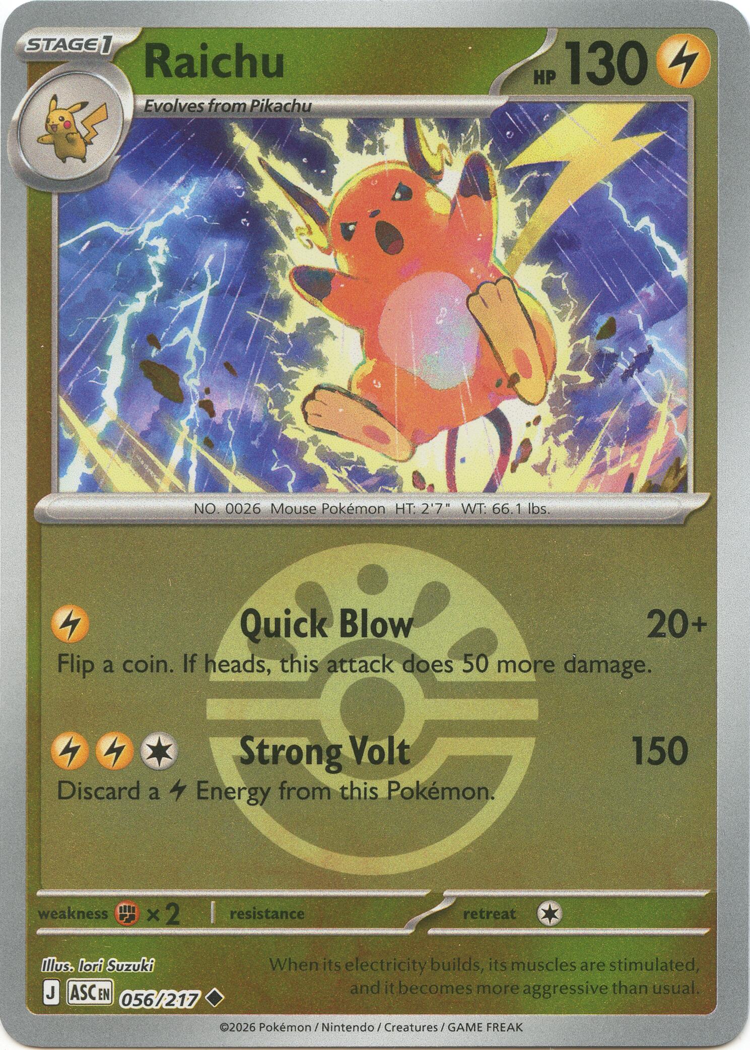 Raichu (056/217) (Friend Ball) [Mega Evolution: Ascended Heroes] | Tabernacle Games