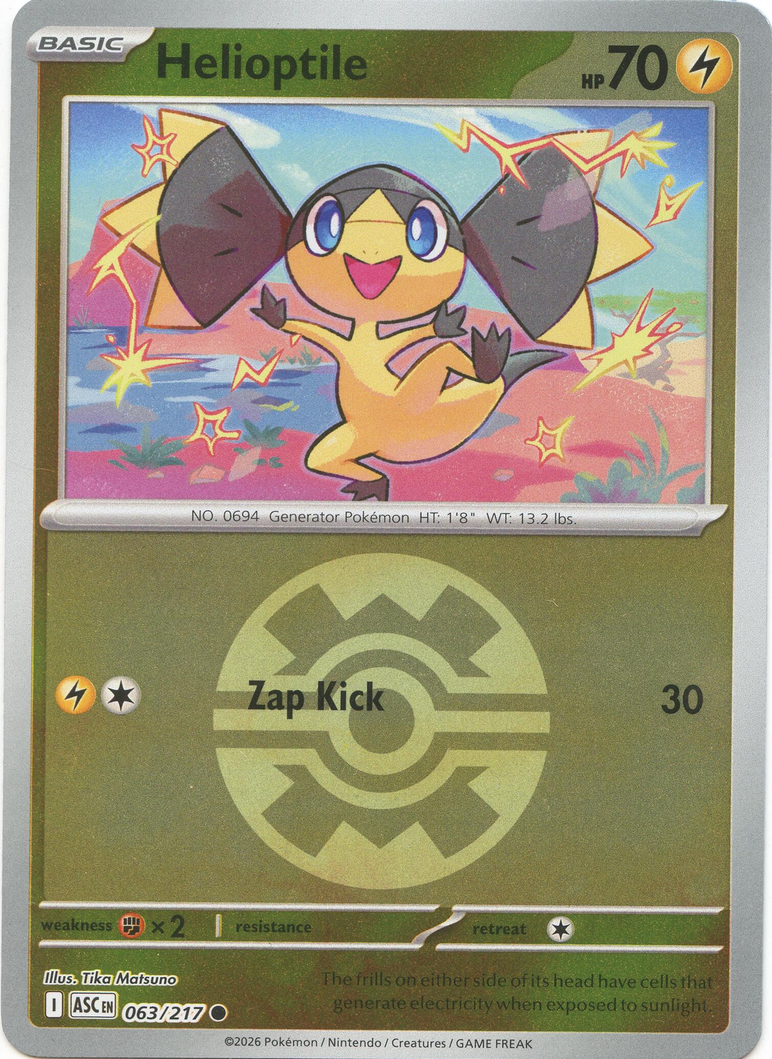Helioptile (063/217) (Quick Ball) [Mega Evolution: Ascended Heroes] | Tabernacle Games