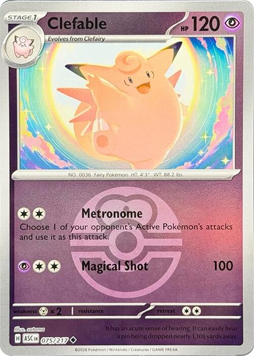 Clefable (075/217) (Love Ball) [Mega Evolution: Ascended Heroes] | Tabernacle Games