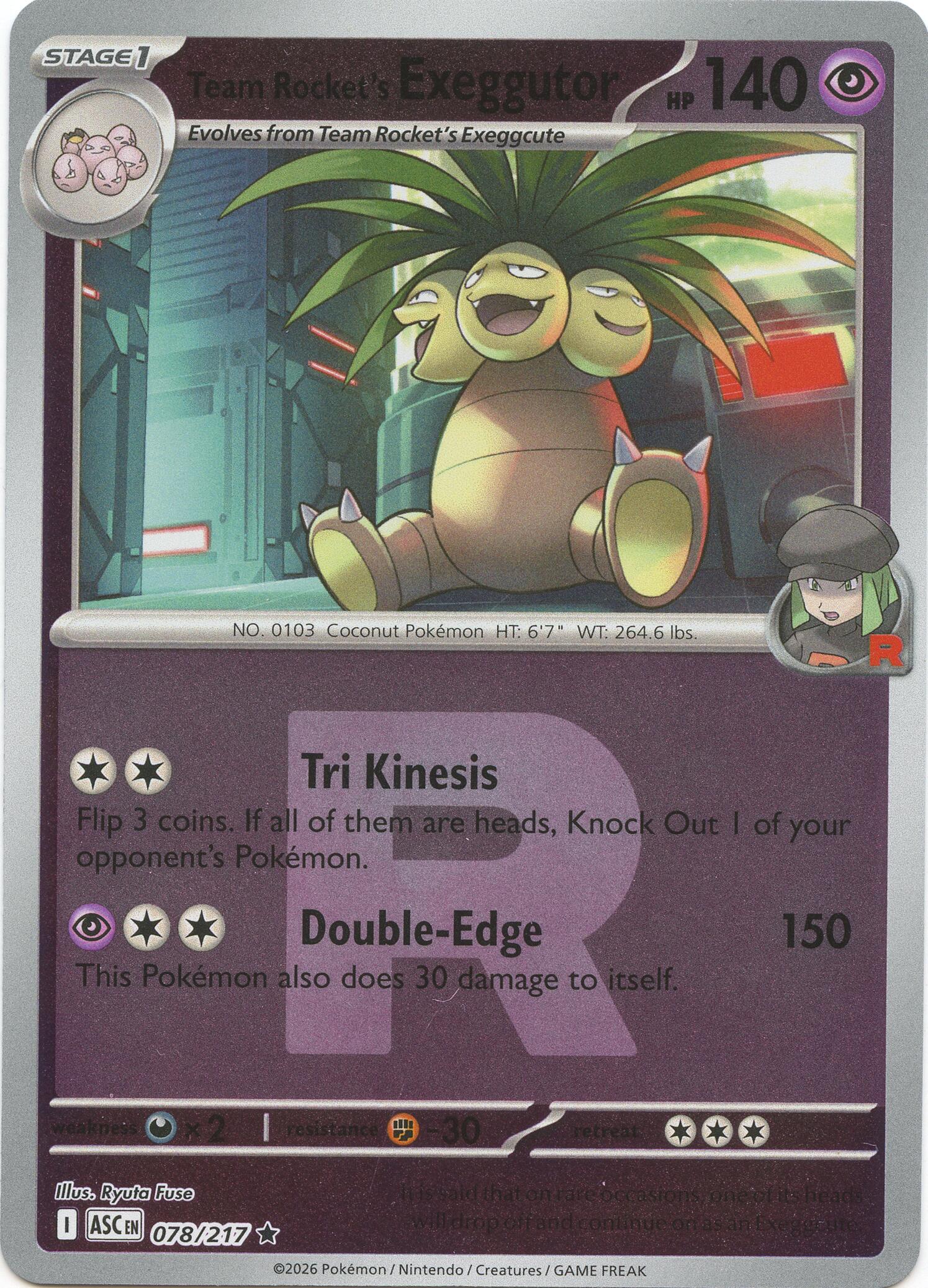 Team Rocket's Exeggutor (078/217) (Team Rocket) [Mega Evolution: Ascended Heroes] | Tabernacle Games
