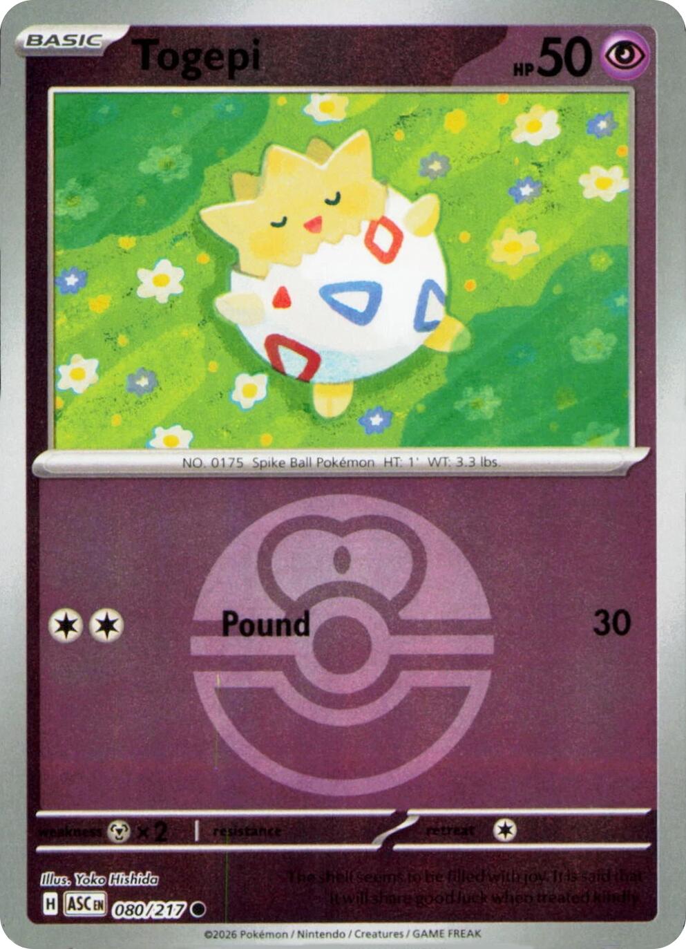Togepi (080/217) (Love Ball) [Mega Evolution: Ascended Heroes] | Tabernacle Games