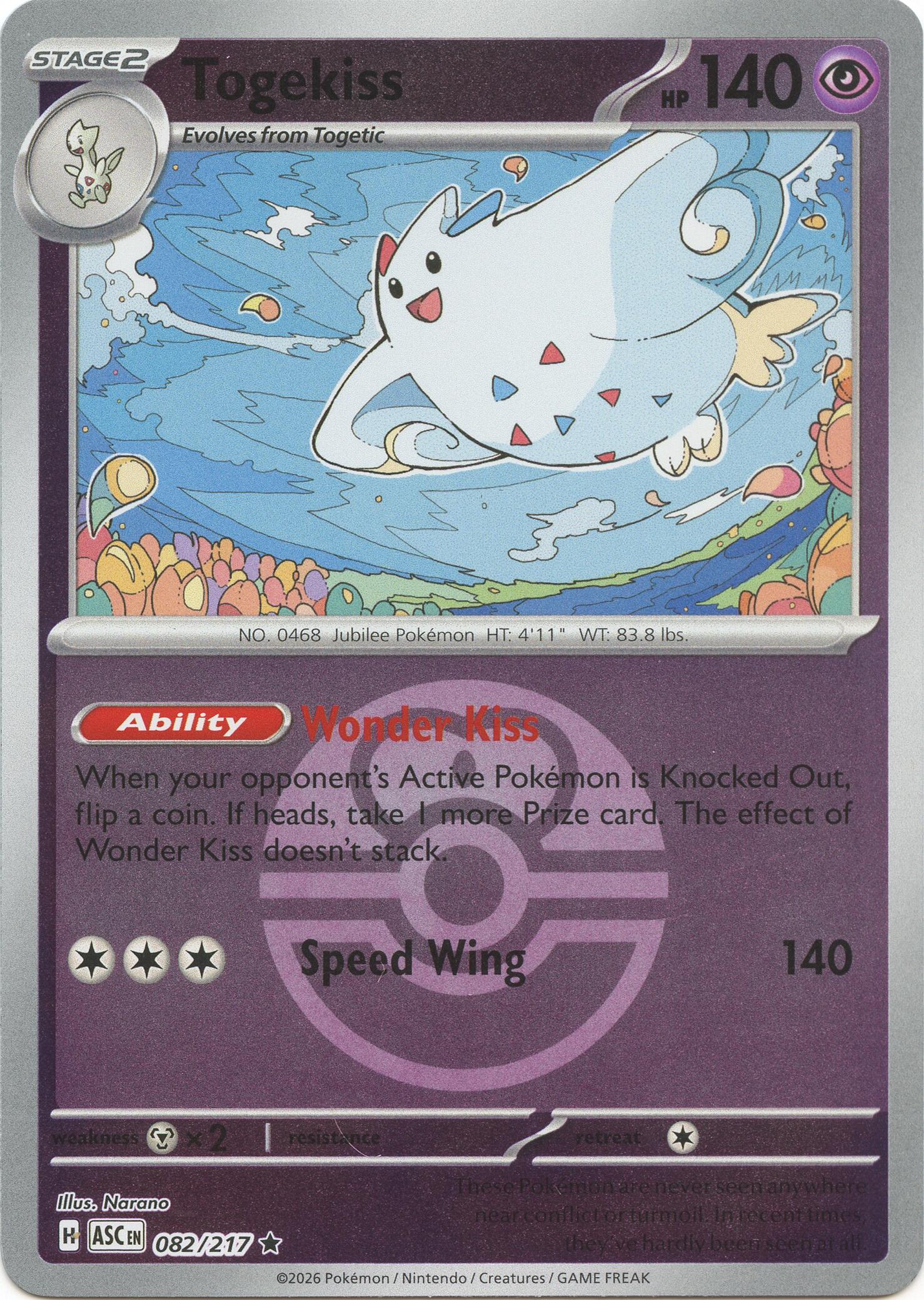 Togekiss (082/217) (Love Ball) [Mega Evolution: Ascended Heroes] | Tabernacle Games