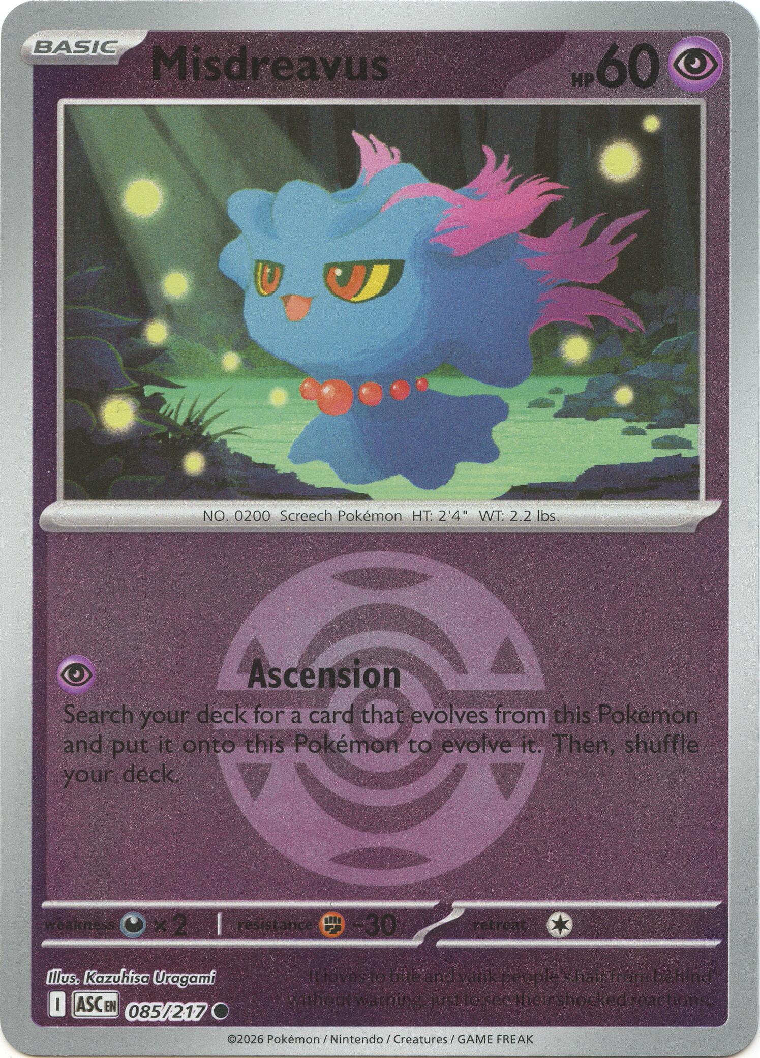 Misdreavus (085/217) (Dusk Ball) [Mega Evolution: Ascended Heroes] | Tabernacle Games