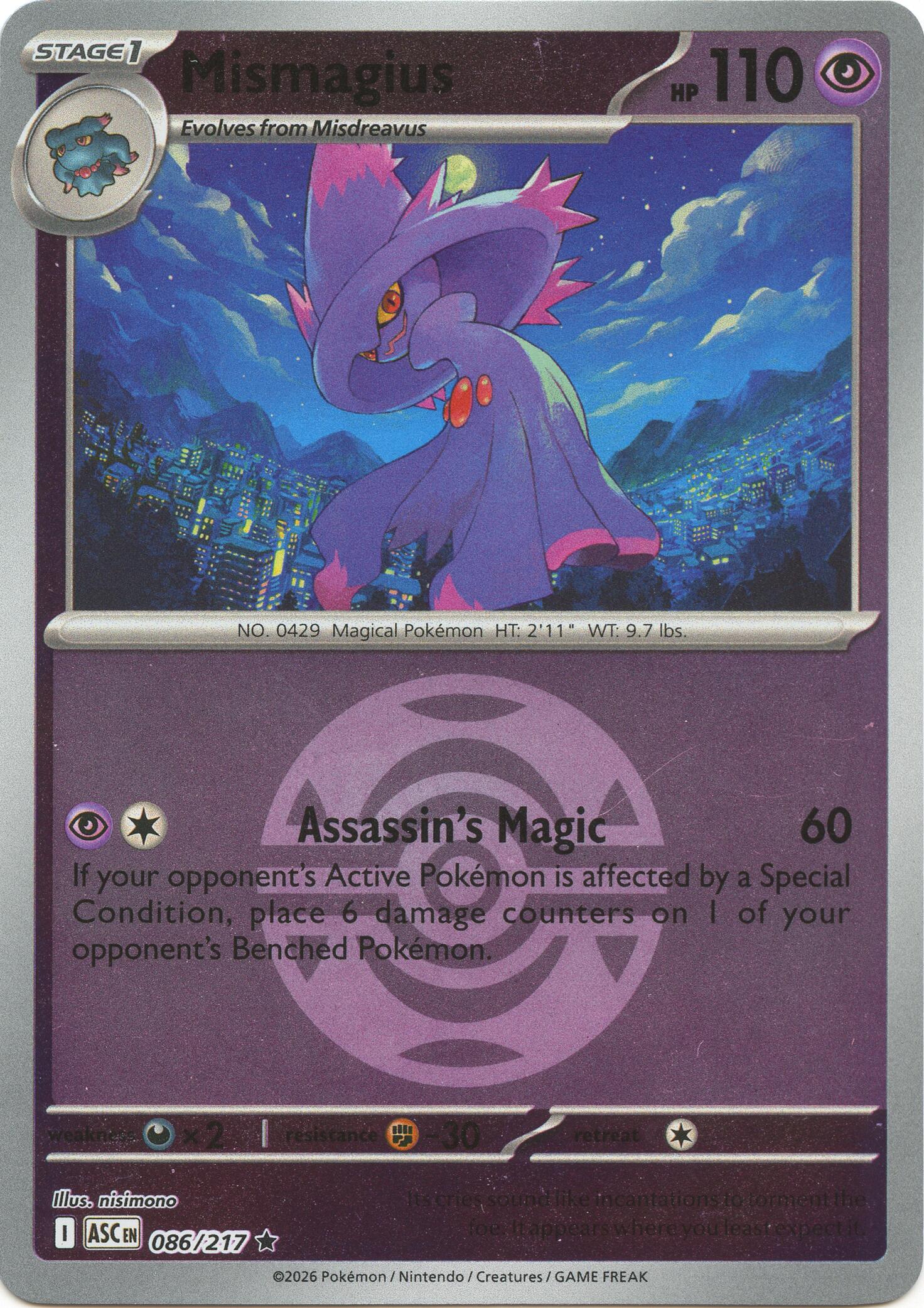 Mismagius (086/217) (Dusk Ball) [Mega Evolution: Ascended Heroes] | Tabernacle Games