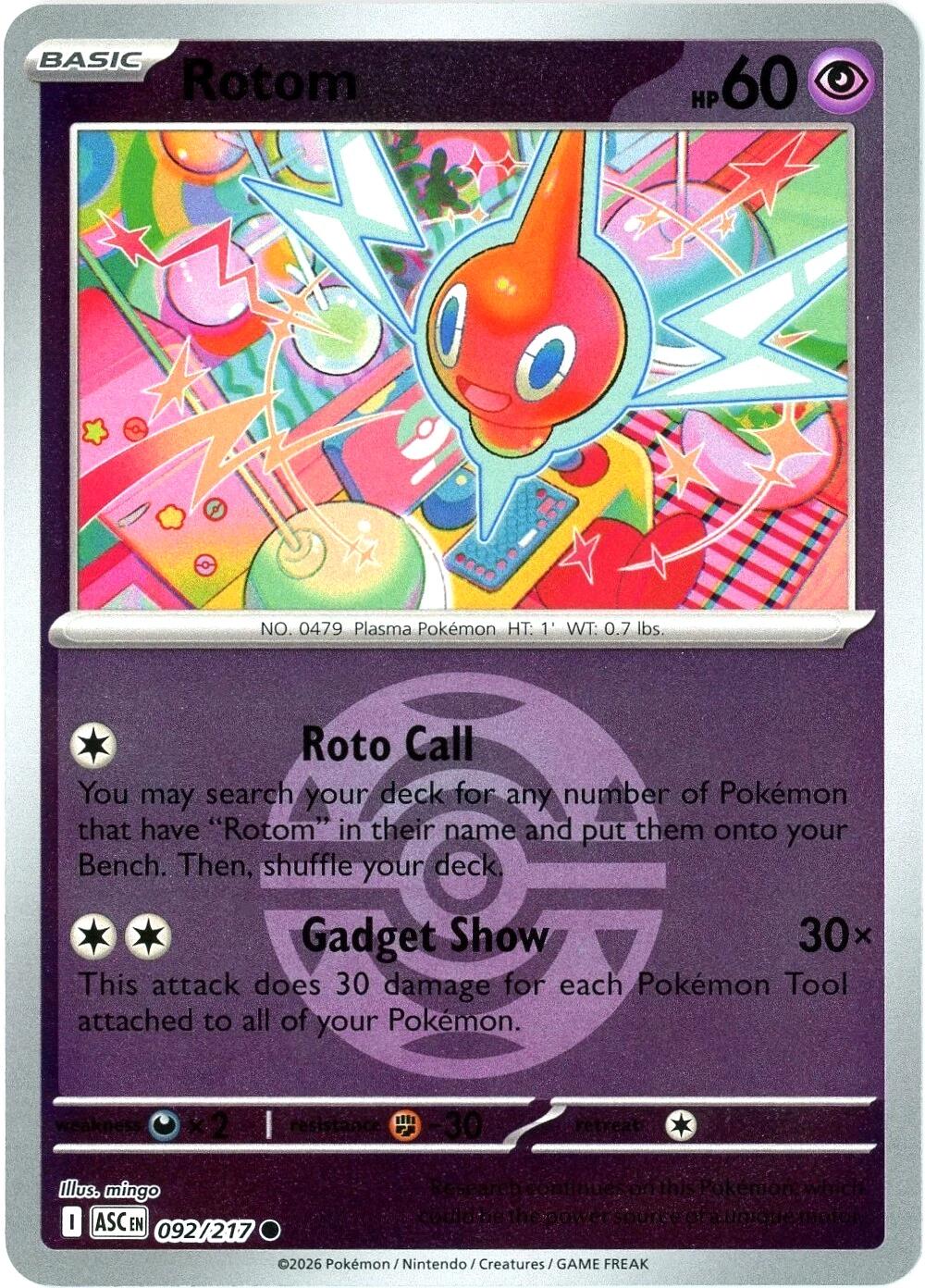 Rotom (092/217) (Dusk Ball) [Mega Evolution: Ascended Heroes] | Tabernacle Games