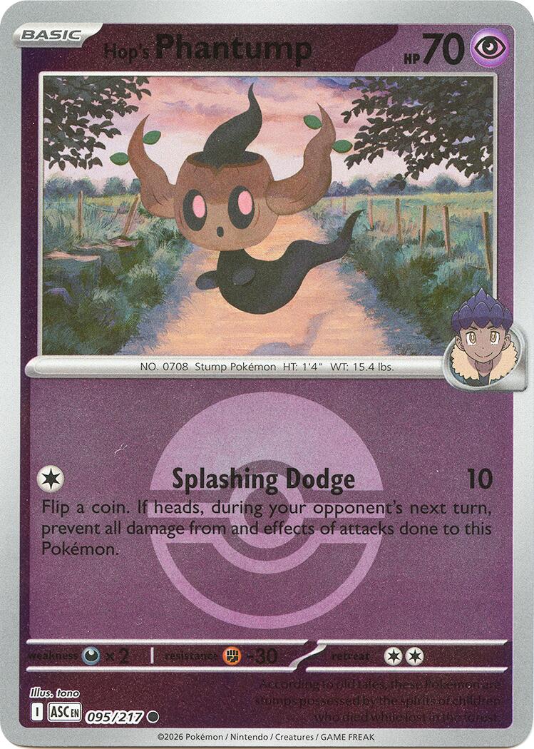 Hop's Phantump (095/217) (Poke Ball) [Mega Evolution: Ascended Heroes] | Tabernacle Games