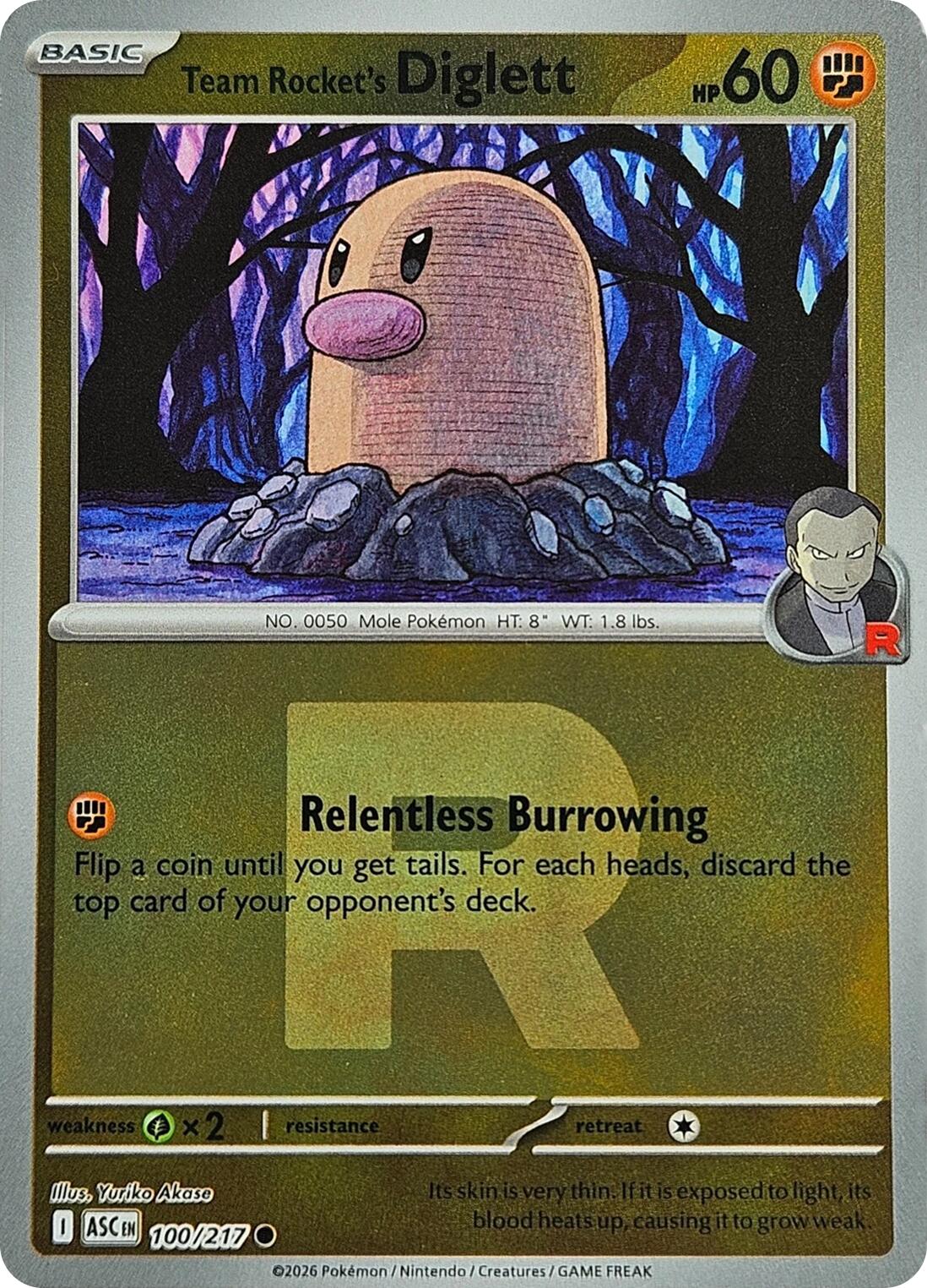 Team Rocket's Diglett (100/217) (Team Rocket) [Mega Evolution: Ascended Heroes] | Tabernacle Games