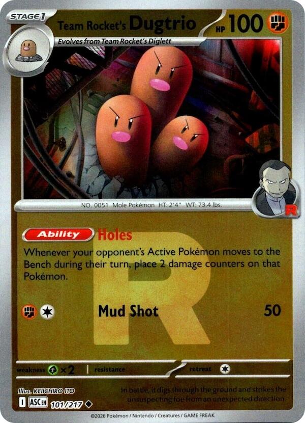 Team Rocket's Dugtrio (101/217) (Team Rocket) [Mega Evolution: Ascended Heroes] | Tabernacle Games