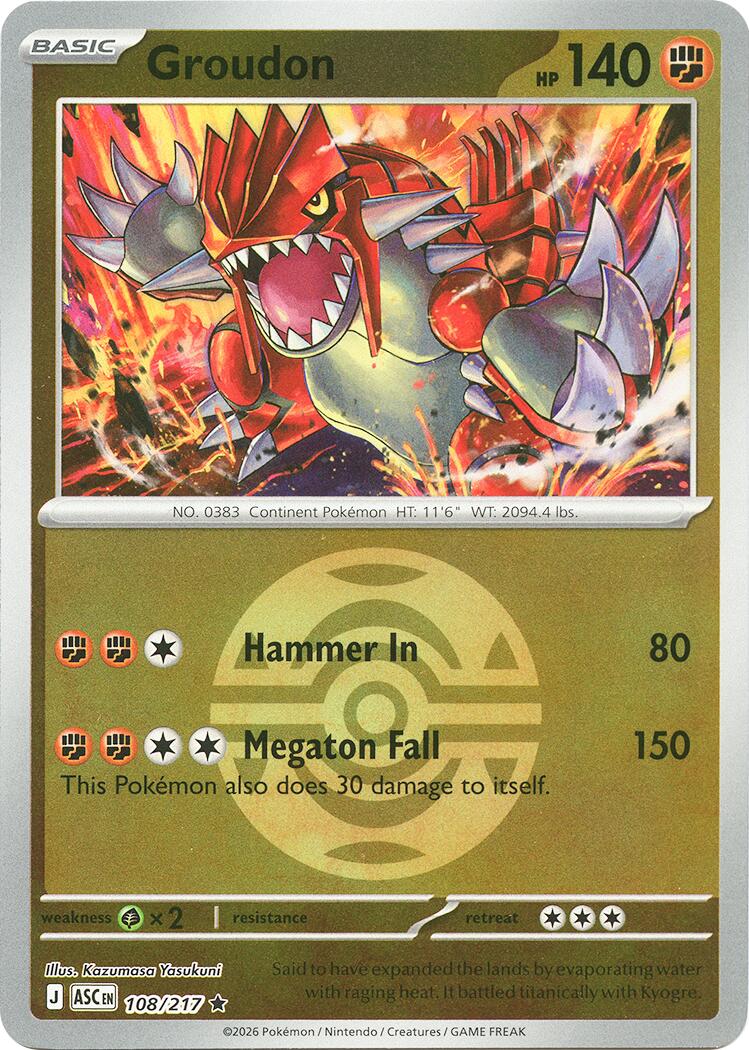 Groudon (108/217) (Dusk Ball) [Mega Evolution: Ascended Heroes] | Tabernacle Games