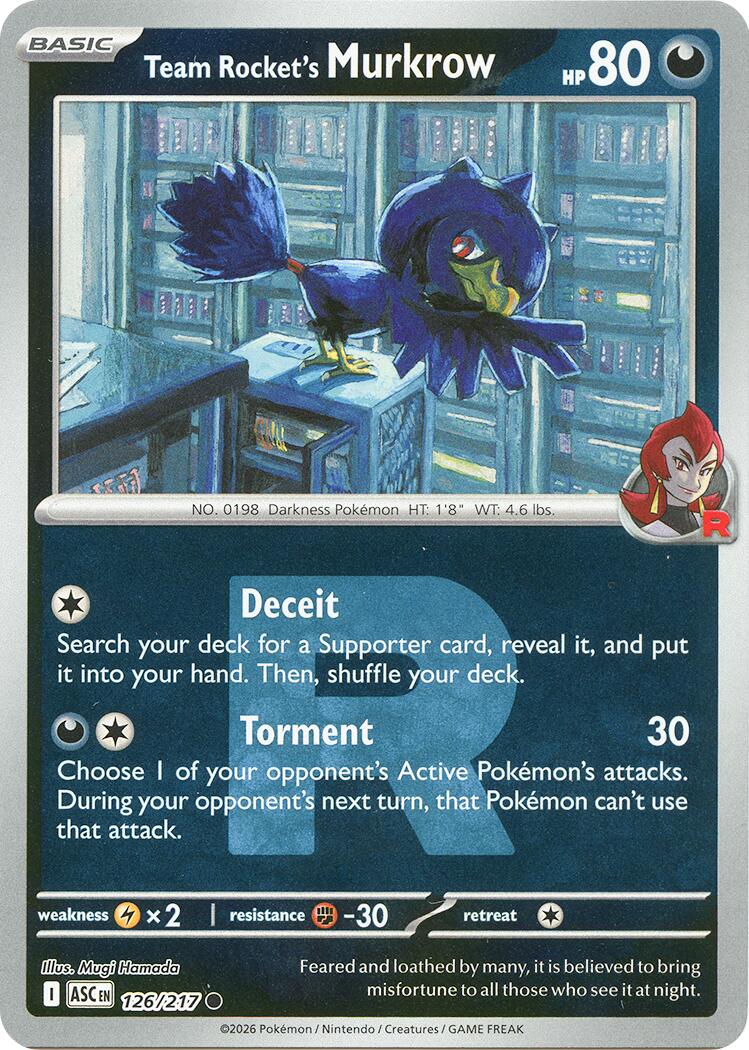 Team Rocket's Murkrow (126/217) (Team Rocket) [Mega Evolution: Ascended Heroes] | Tabernacle Games