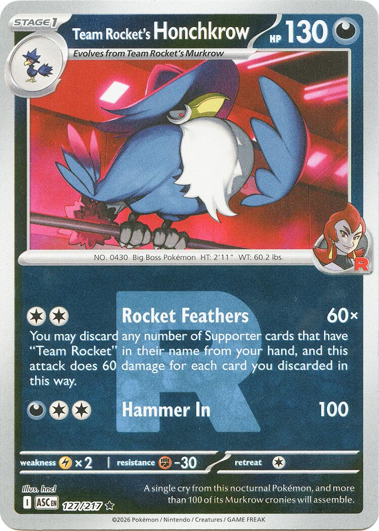Team Rocket's Honchkrow (127/217) (Team Rocket) [Mega Evolution: Ascended Heroes] | Tabernacle Games