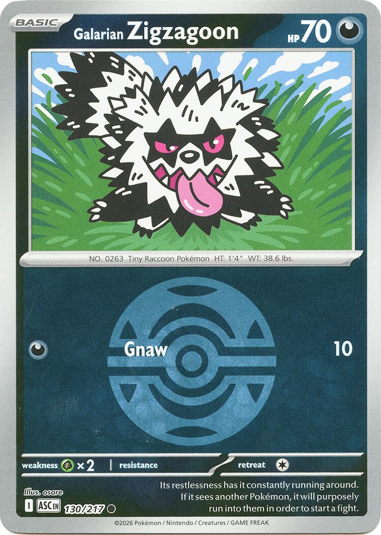 Galarian Zigzagoon (130/217) (Dusk Ball) [Mega Evolution: Ascended Heroes] | Tabernacle Games