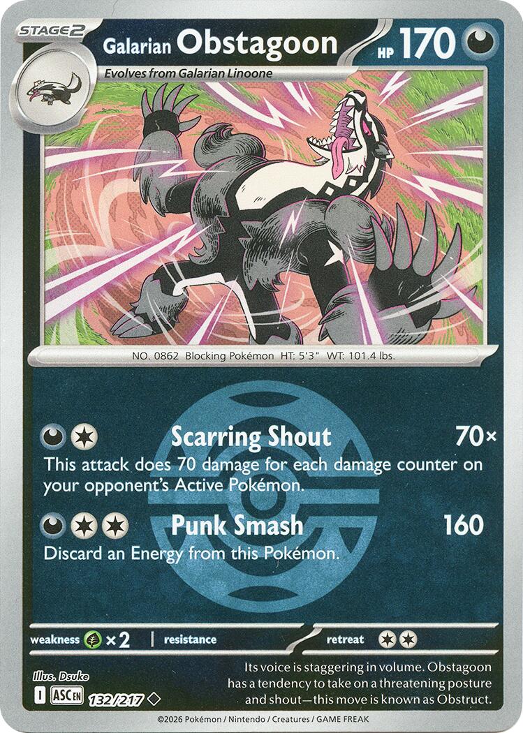 Galarian Obstagoon (132/217) (Dusk Ball) [Mega Evolution: Ascended Heroes] | Tabernacle Games
