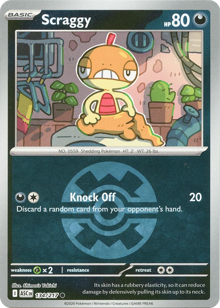 Scraggy (134/217) (Quick Ball) [Mega Evolution: Ascended Heroes] | Tabernacle Games
