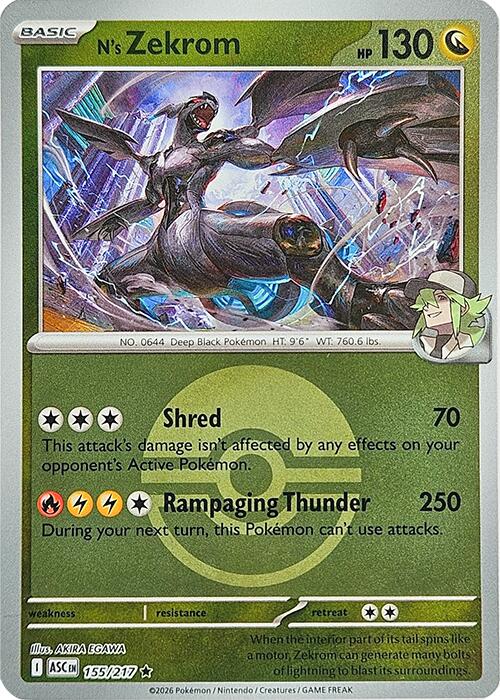 N's Zekrom (155/217) (Poke Ball) [Mega Evolution: Ascended Heroes] | Tabernacle Games