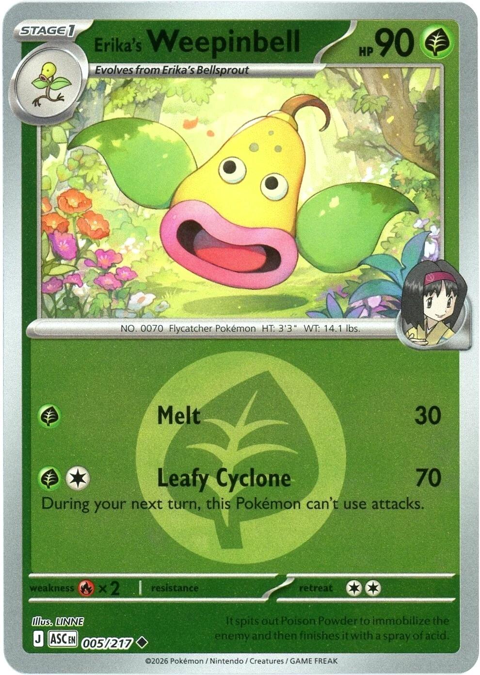 Erika's Weepinbell (005/217) (Energy Symbol Pattern) [Mega Evolution: Ascended Heroes] | Tabernacle Games