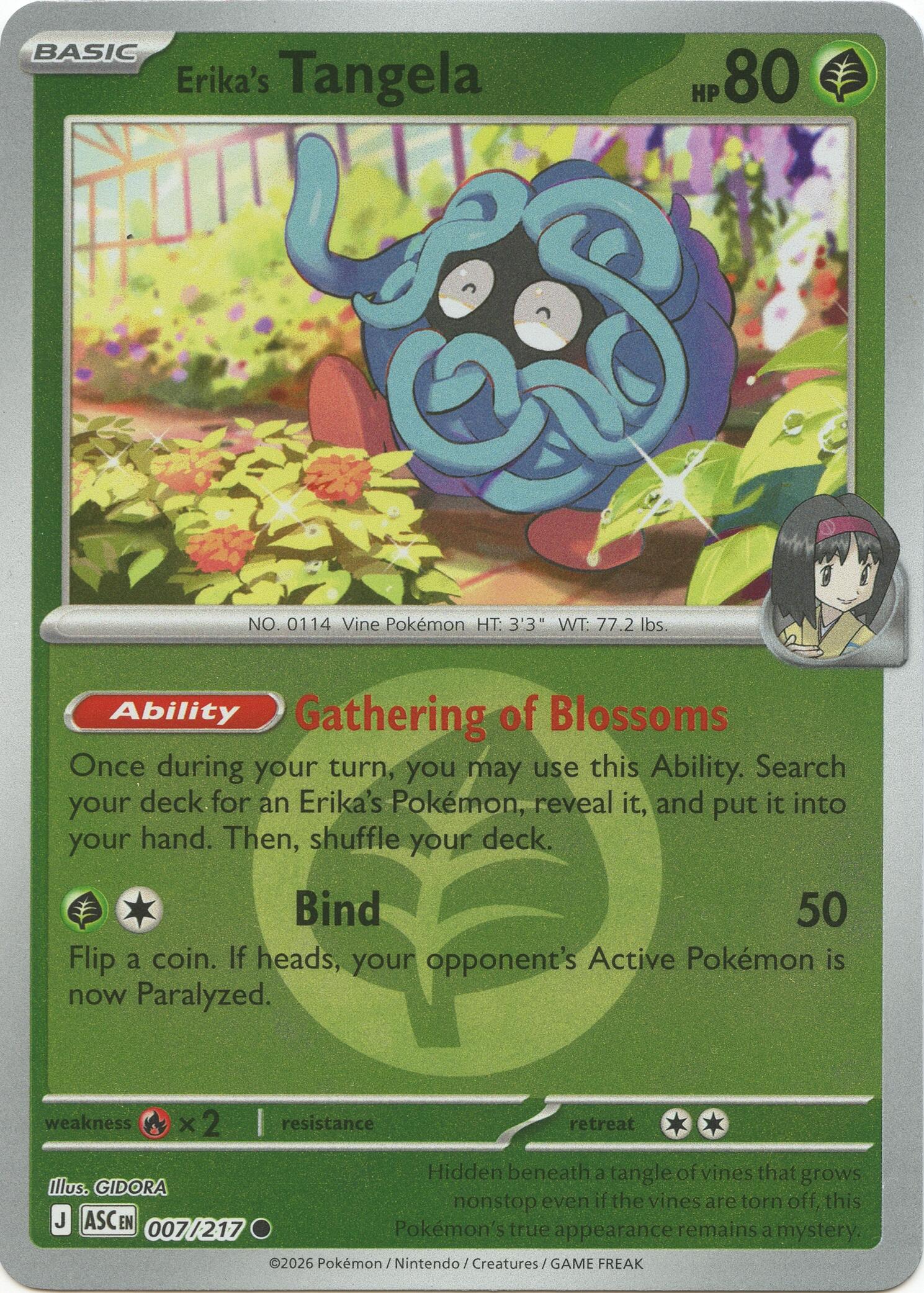 Erika's Tangela (007/217) (Energy Symbol Pattern) [Mega Evolution: Ascended Heroes] | Tabernacle Games