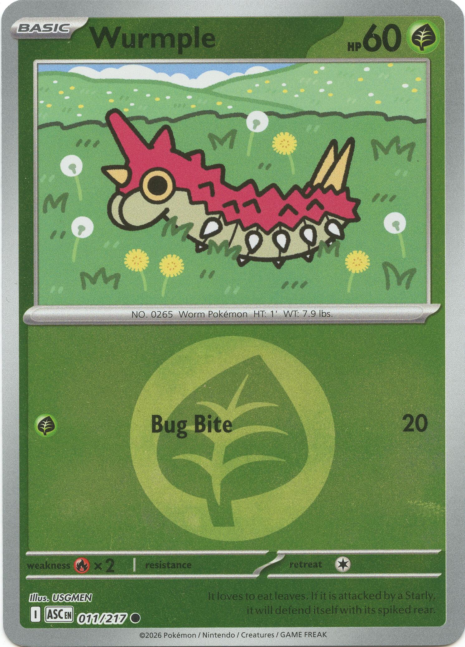 Wurmple (011/217) (Energy Symbol Pattern) [Mega Evolution: Ascended Heroes] | Tabernacle Games