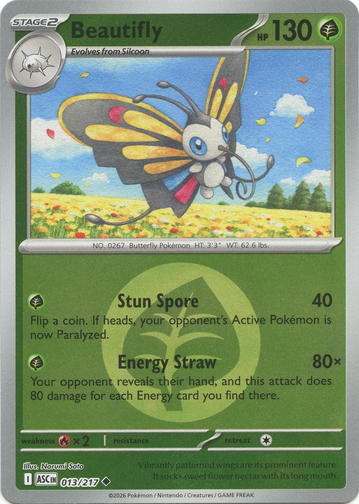 Beautifly (013/217) (Energy Symbol Pattern) [Mega Evolution: Ascended Heroes] | Tabernacle Games