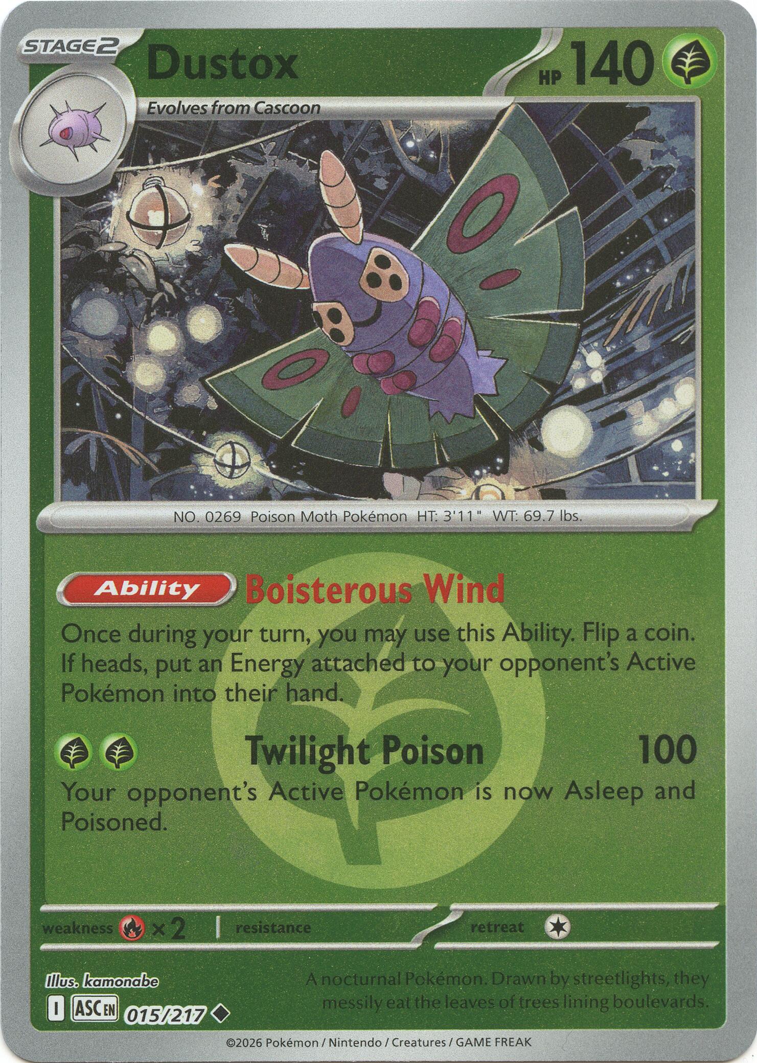 Dustox (015/217) (Energy Symbol Pattern) [Mega Evolution: Ascended Heroes] | Tabernacle Games