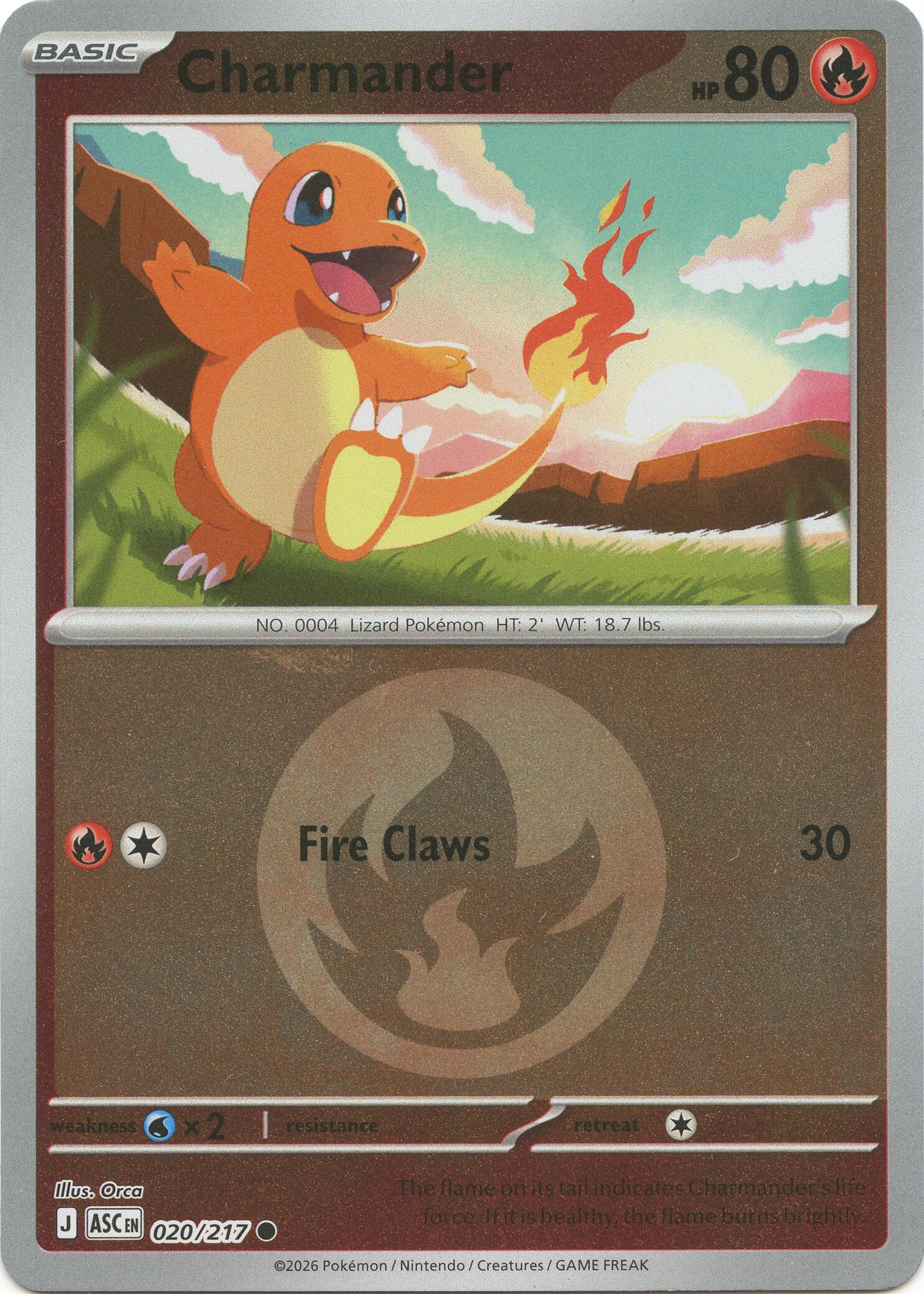 Charmander (020/217) (Energy Symbol Pattern) [Mega Evolution: Ascended Heroes] | Tabernacle Games