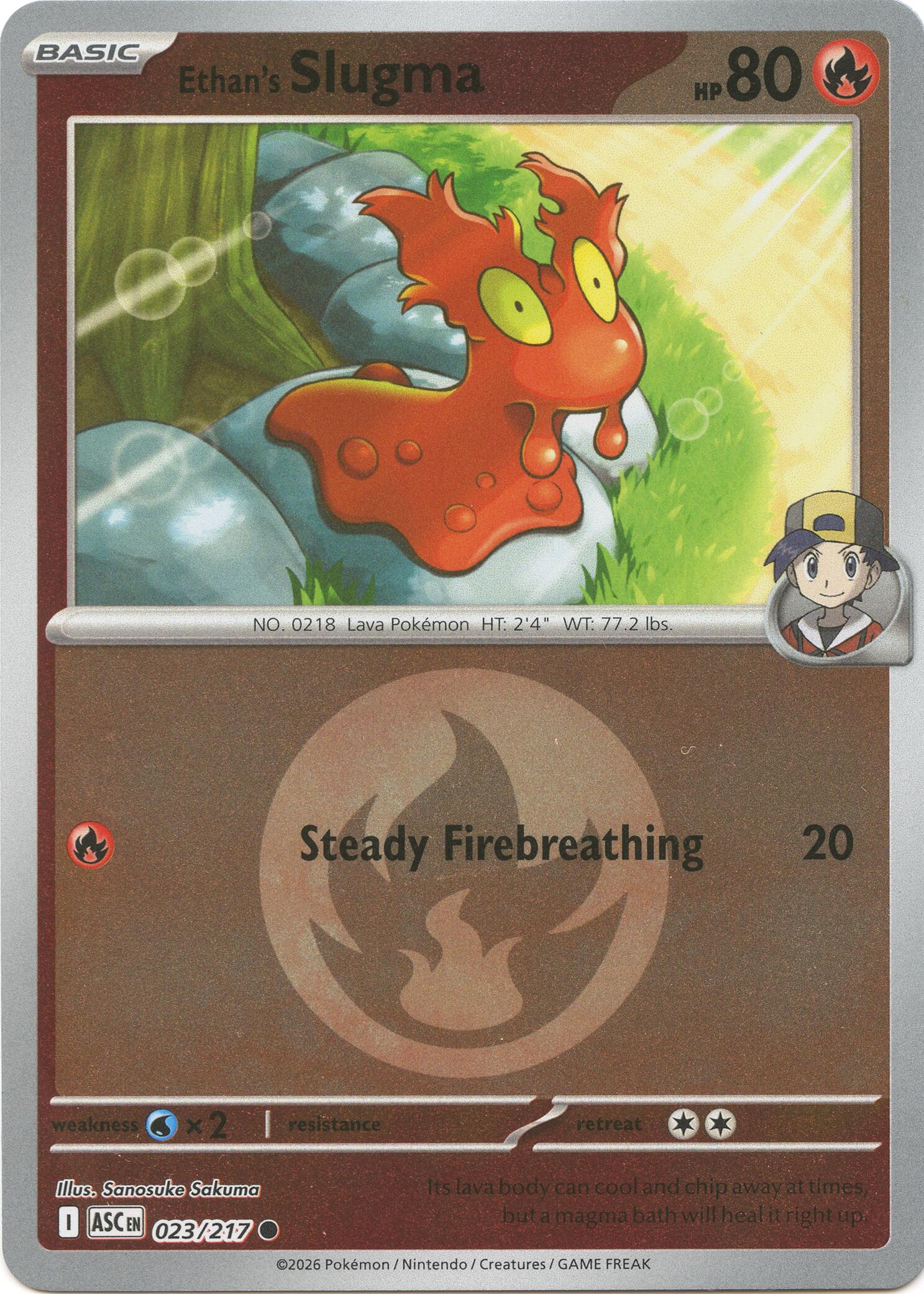 Ethan's Slugma (023/217) (Energy Symbol Pattern) [Mega Evolution: Ascended Heroes] | Tabernacle Games