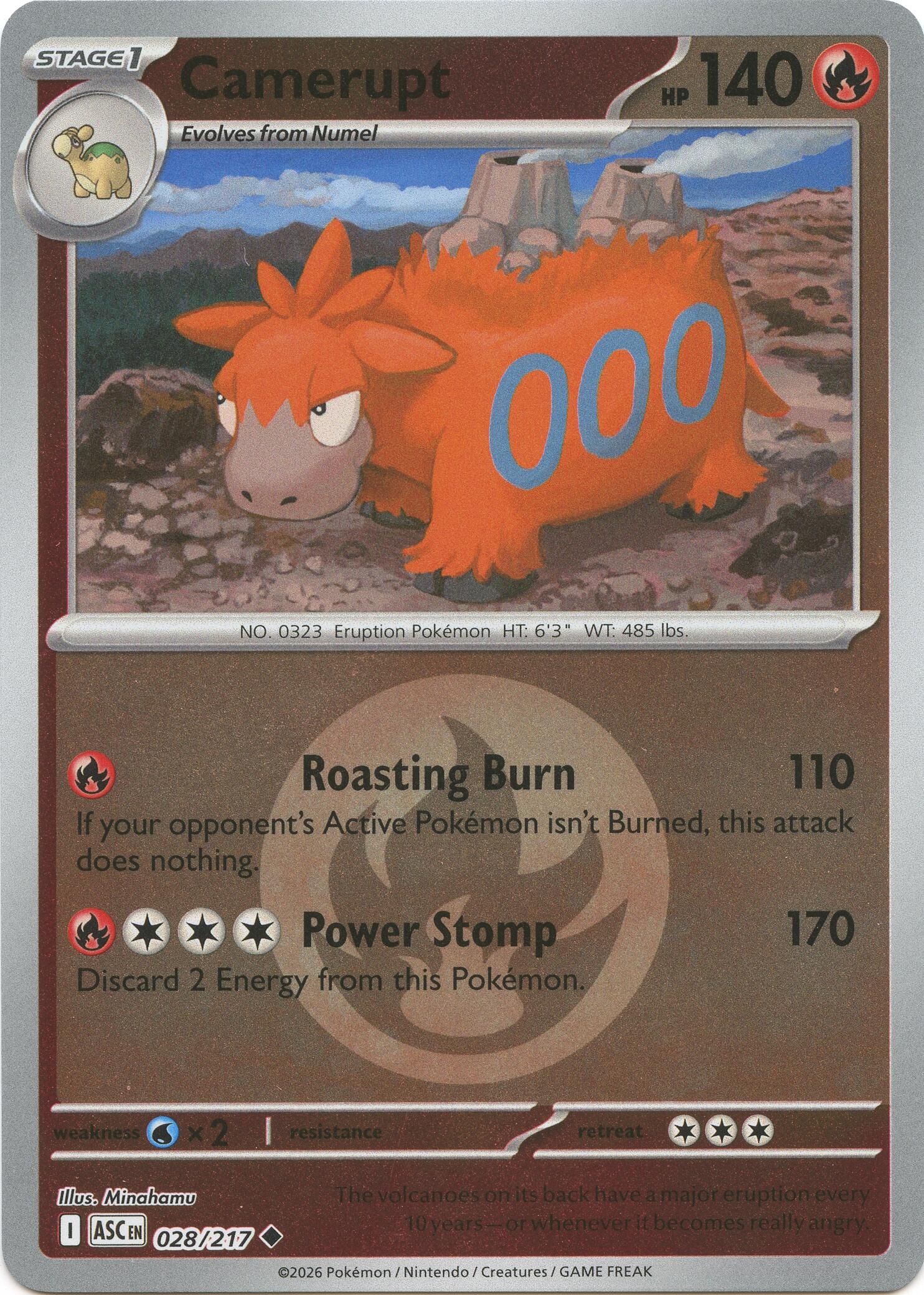Camerupt (028/217) (Energy Symbol Pattern) [Mega Evolution: Ascended Heroes] | Tabernacle Games