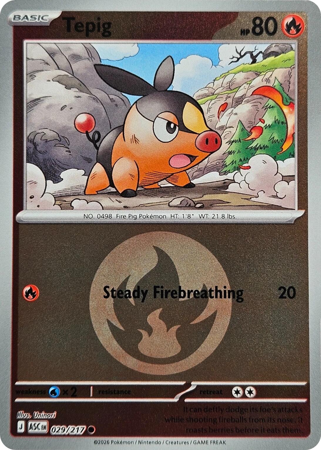 Tepig (029/217) (Energy Symbol Pattern) [Mega Evolution: Ascended Heroes] | Tabernacle Games