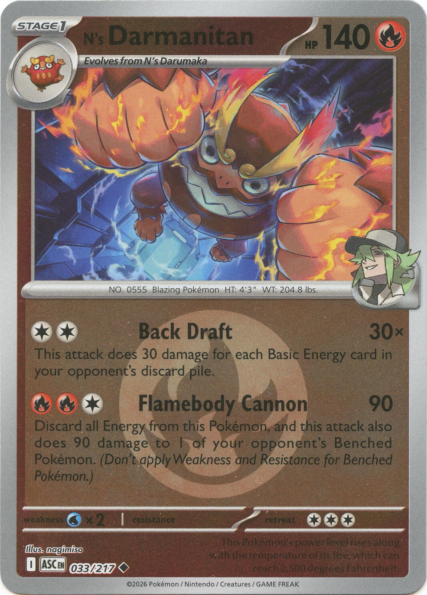 N's Darmanitan (033/217) (Energy Symbol Pattern) [Mega Evolution: Ascended Heroes] | Tabernacle Games