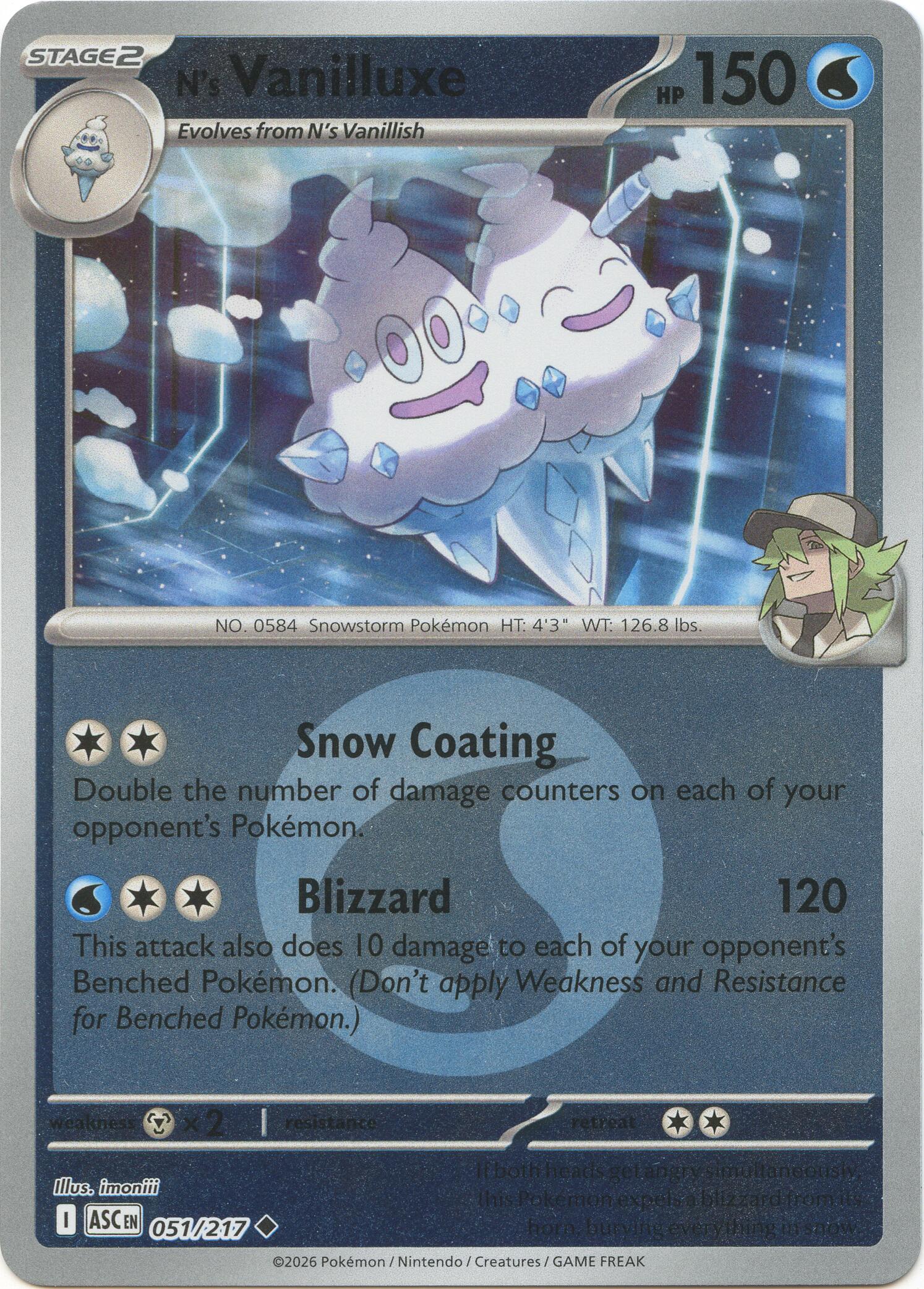 N's Vanilluxe (051/217) (Energy Symbol Pattern) [Mega Evolution: Ascended Heroes] | Tabernacle Games