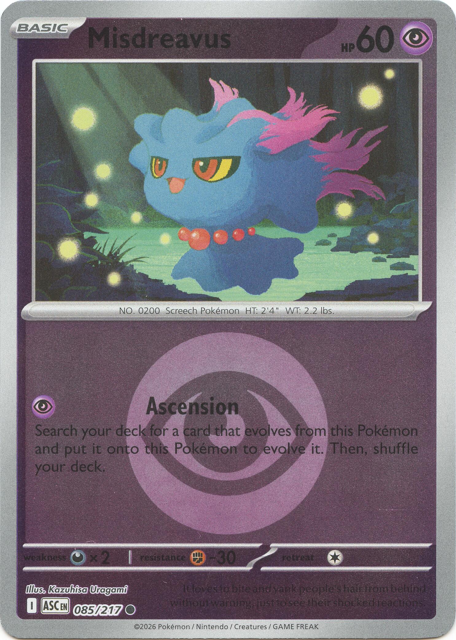 Misdreavus (085/217) (Energy Symbol Pattern) [Mega Evolution: Ascended Heroes] | Tabernacle Games