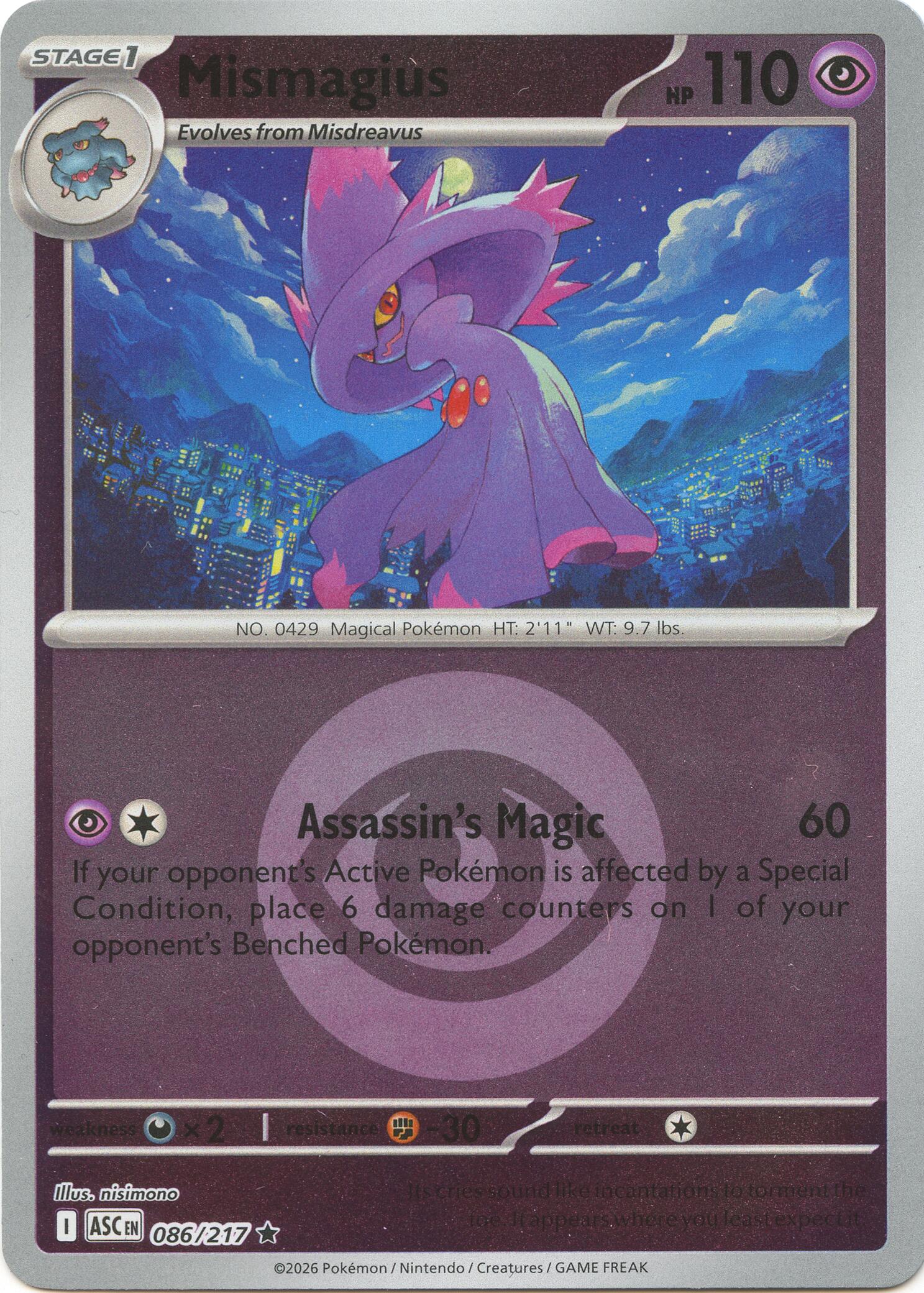 Mismagius (086/217) (Energy Symbol Pattern) [Mega Evolution: Ascended Heroes] | Tabernacle Games