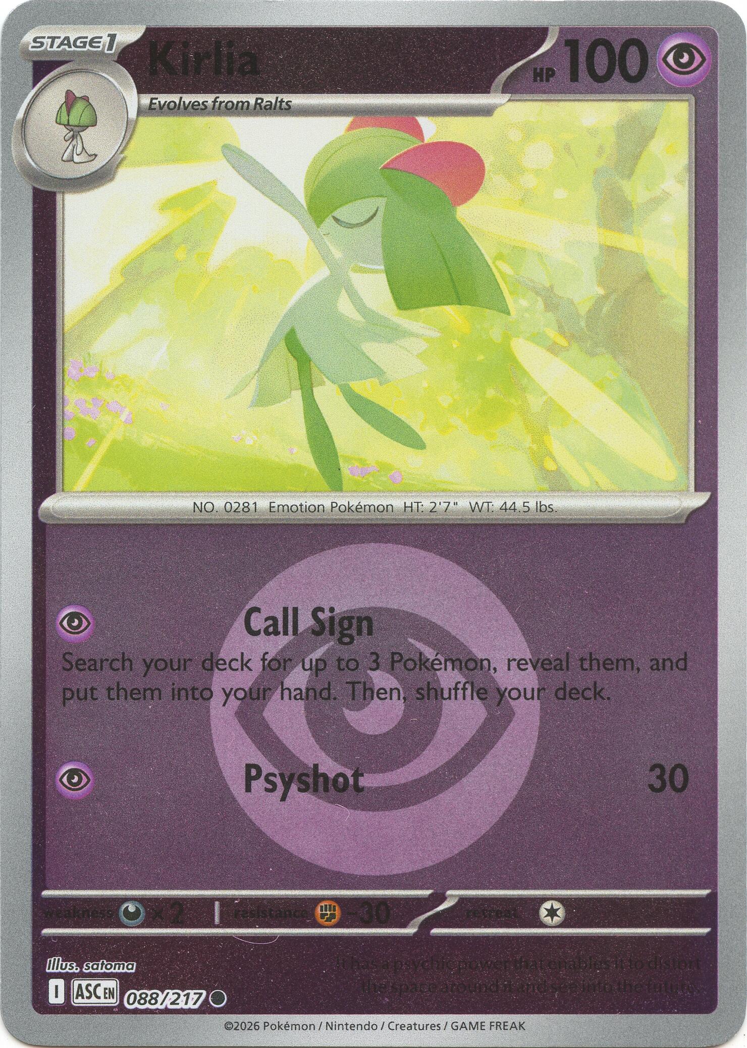 Kirlia (088/217) (Energy Symbol Pattern) [Mega Evolution: Ascended Heroes] | Tabernacle Games