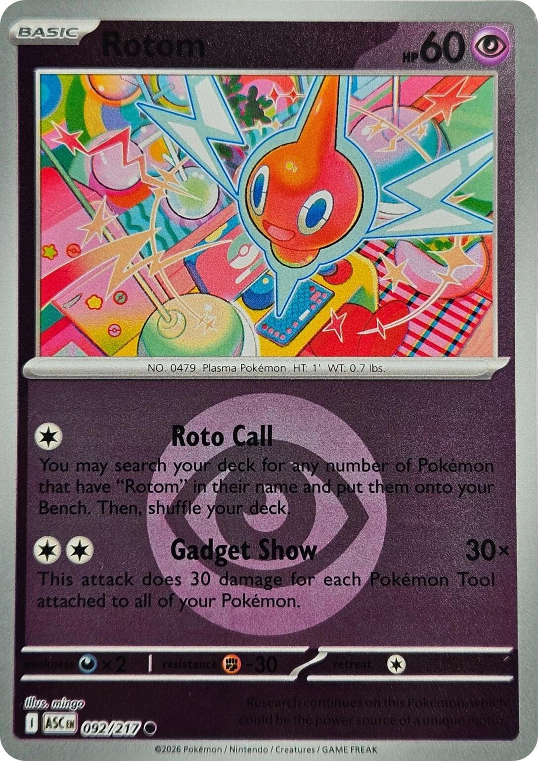 Rotom (092/217) (Energy Symbol Pattern) [Mega Evolution: Ascended Heroes] | Tabernacle Games