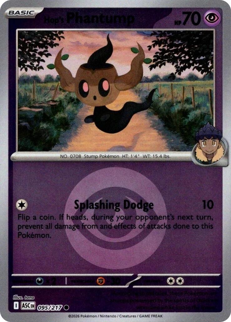 Hop's Phantump (095/217) (Energy Symbol Pattern) [Mega Evolution: Ascended Heroes] | Tabernacle Games