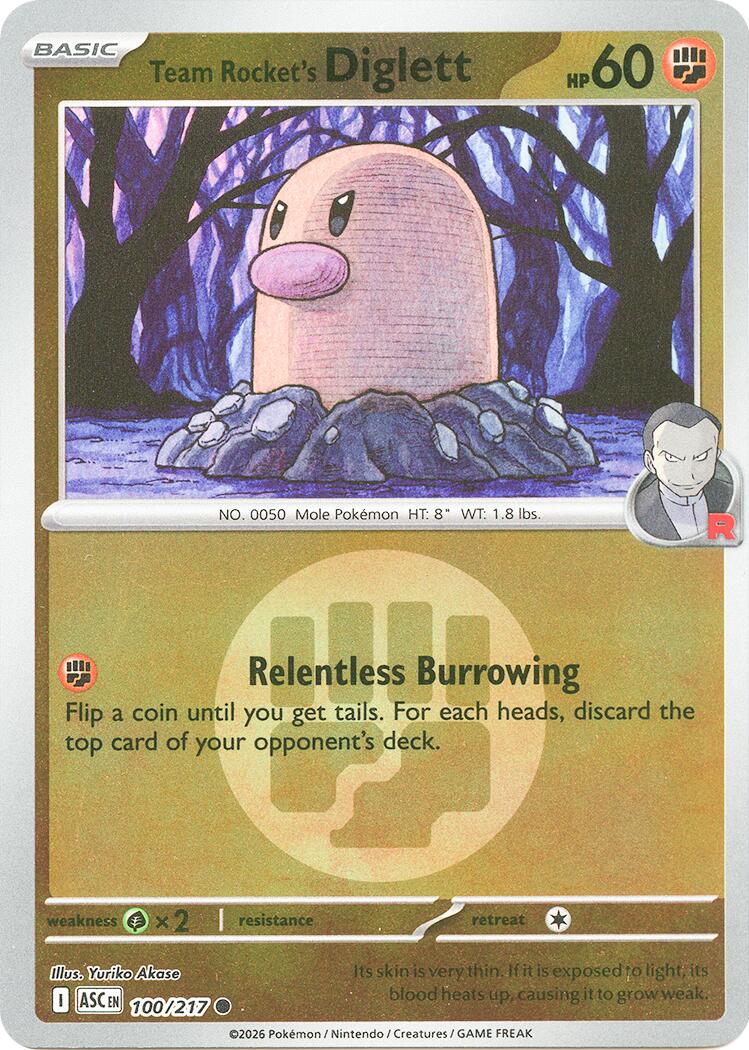 Team Rocket's Diglett (100/217) (Energy Symbol Pattern) [Mega Evolution: Ascended Heroes] | Tabernacle Games