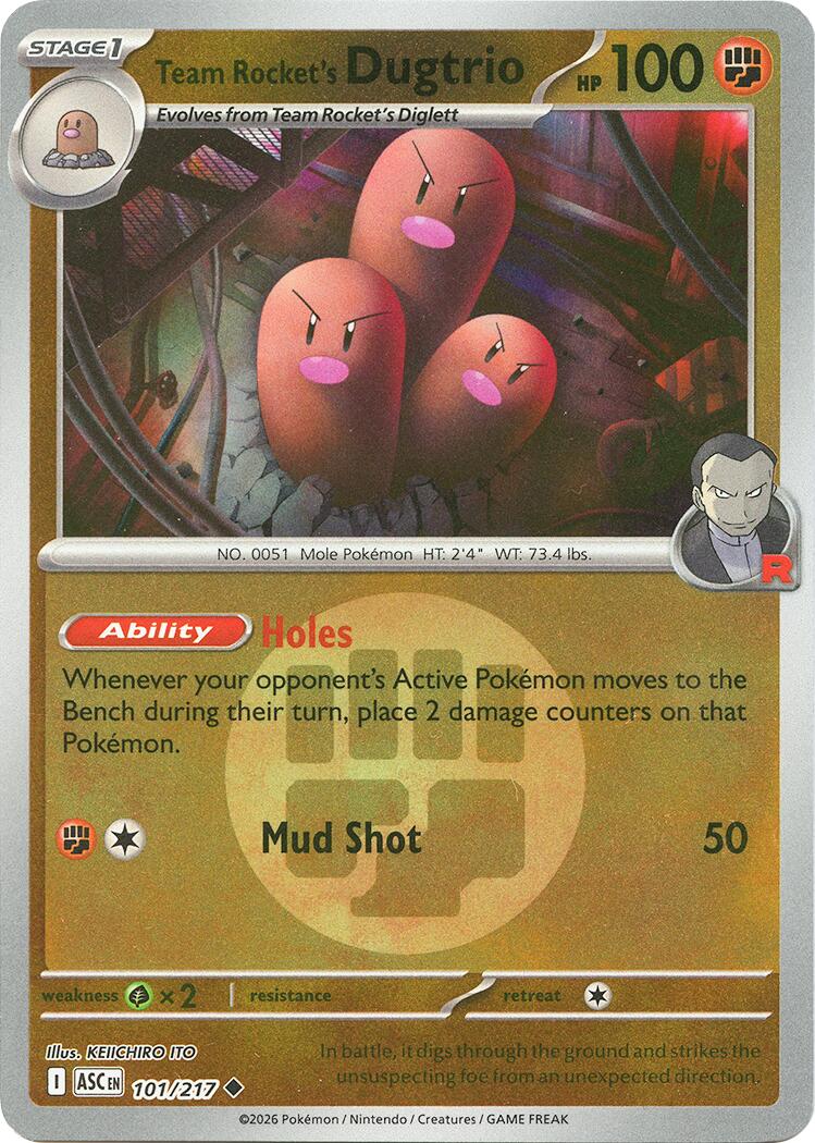 Team Rocket's Dugtrio (101/217) (Energy Symbol Pattern) [Mega Evolution: Ascended Heroes] | Tabernacle Games