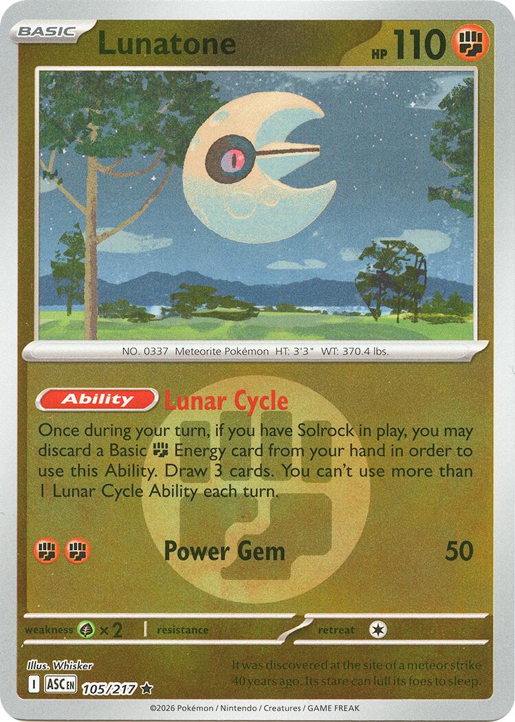 Lunatone (105/217) (Energy Symbol Pattern) [Mega Evolution: Ascended Heroes] | Tabernacle Games