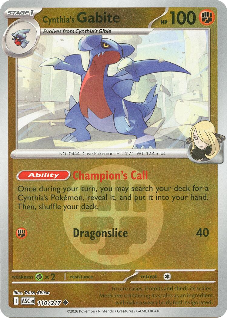 Cynthia's Gabite (110/217) (Energy Symbol Pattern) [Mega Evolution: Ascended Heroes] | Tabernacle Games