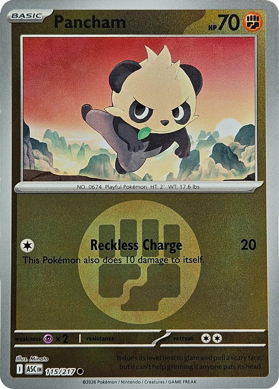 Pancham (115/217) (Energy Symbol Pattern) [Mega Evolution: Ascended Heroes] | Tabernacle Games