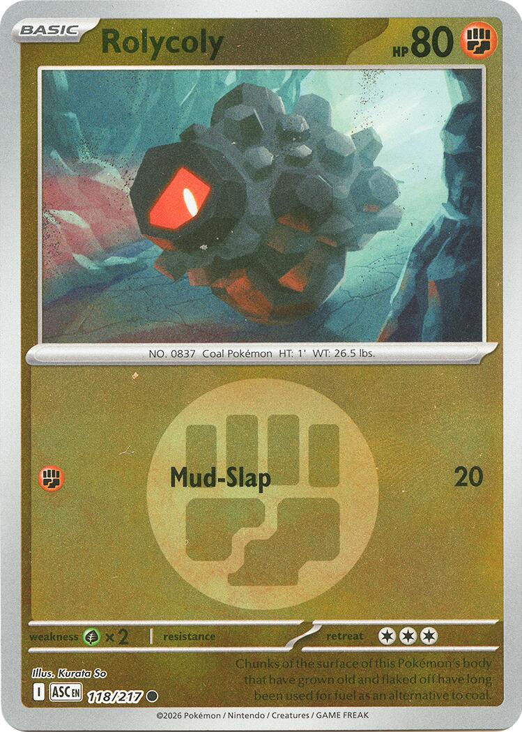 Rolycoly (118/217) (Energy Symbol Pattern) [Mega Evolution: Ascended Heroes] | Tabernacle Games