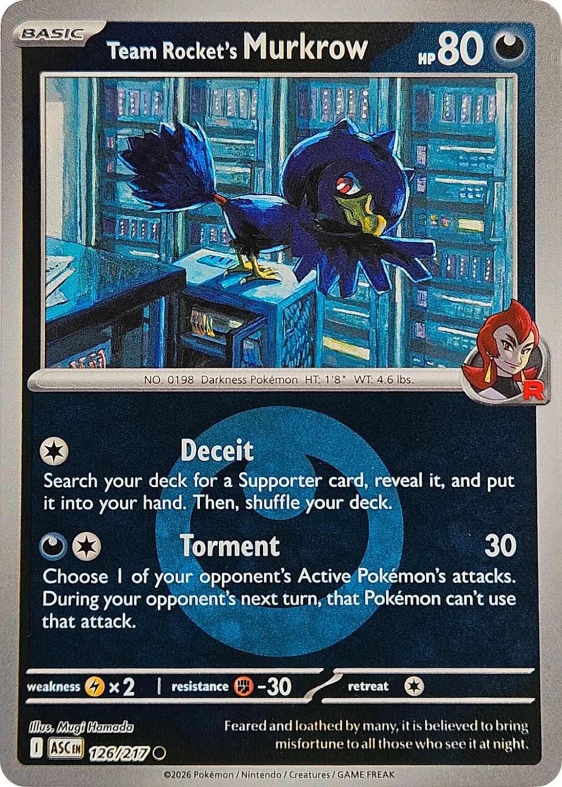 Team Rocket's Murkrow (126/217) (Energy Symbol Pattern) [Mega Evolution: Ascended Heroes] | Tabernacle Games